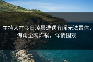 主持人在今日凌晨遭遇丑闻无法置信，海角全网炸锅，详情围观