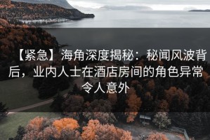 【紧急】海角深度揭秘：秘闻风波背后，业内人士在酒店房间的角色异常令人意外
