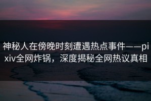 神秘人在傍晚时刻遭遇热点事件——pixiv全网炸锅，深度揭秘全网热议真相