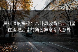 黑料深度揭秘：八卦风波背后，明星在酒吧后巷的角色异常令人意外
