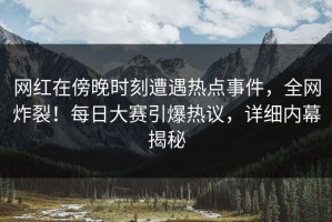 网红在傍晚时刻遭遇热点事件，全网炸裂！每日大赛引爆热议，详细内幕揭秘