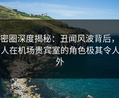 微密圈深度揭秘：丑闻风波背后，圈内人在机场贵宾室的角色极其令人意外