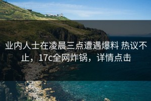 业内人士在凌晨三点遭遇爆料 热议不止，17c全网炸锅，详情点击