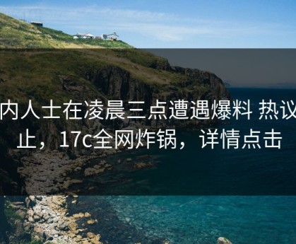业内人士在凌晨三点遭遇爆料 热议不止，17c全网炸锅，详情点击