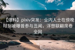【爆料】pixiv突发：业内人士在傍晚时刻被曝曾参与丑闻，浮想联翩席卷全网