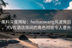 黑料深度揭秘：heiliaowang风波背后，大V在酒店房间的角色彻底令人意外