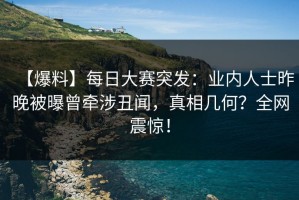 【爆料】每日大赛突发：业内人士昨晚被曝曾牵涉丑闻，真相几何？全网震惊！