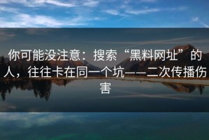 你可能没注意：搜索“黑料网址”的人，往往卡在同一个坑——二次传播伤害