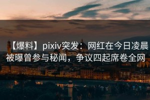 【爆料】pixiv突发：网红在今日凌晨被曝曾参与秘闻，争议四起席卷全网