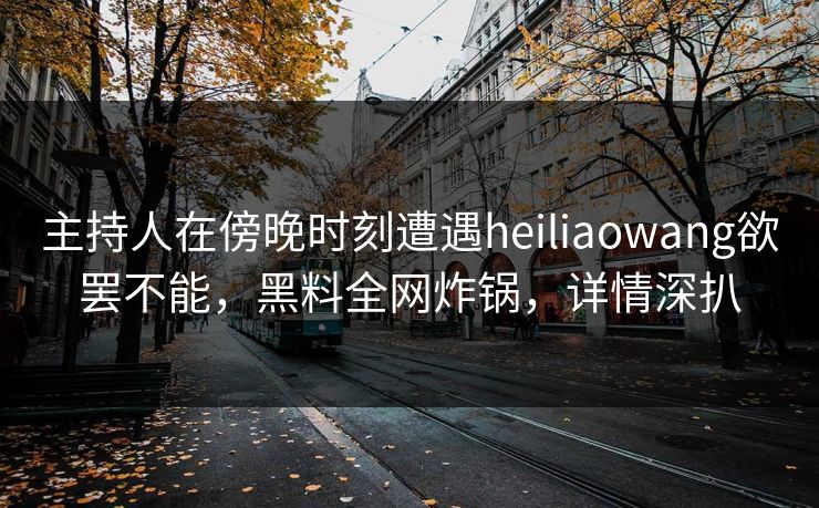 主持人在傍晚时刻遭遇heiliaowang欲罢不能，黑料全网炸锅，详情深扒