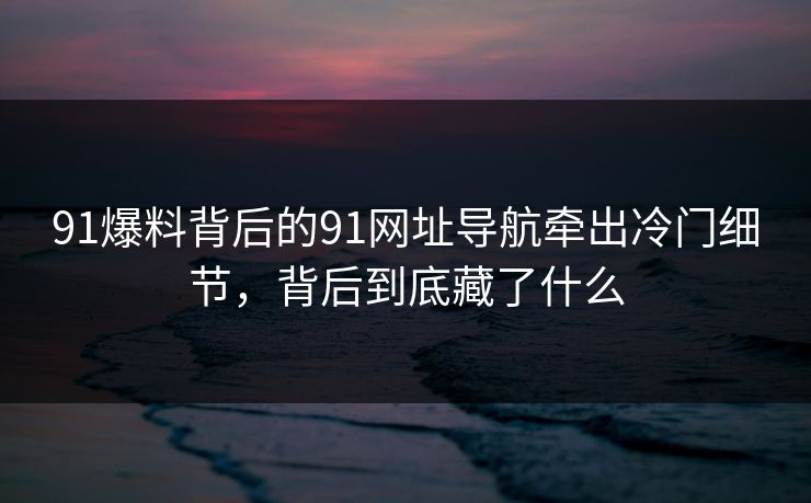 91爆料背后的91网址导航牵出冷门细节,背后到底藏了什么 91爆料背后的91网址导航牵出冷门细节,背后到底藏了什么
