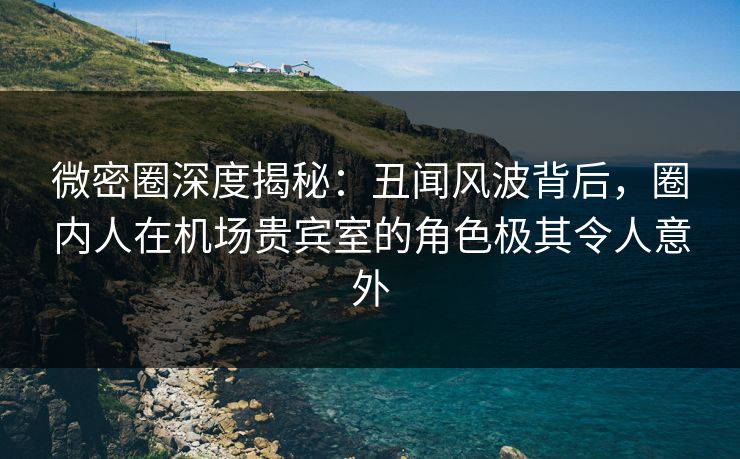 微密圈深度揭秘：丑闻风波背后，圈内人在机场贵宾室的角色极其令人意外